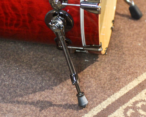 Used DW Collector's Maple Candy Apple Red over Redwood Stump Drum Set - 22,10,12,14,16,14sn