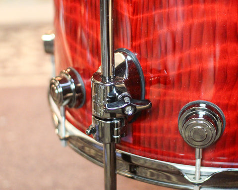 Used DW Collector's Maple Candy Apple Red over Redwood Stump Drum Set - 22,10,12,14,16,14sn
