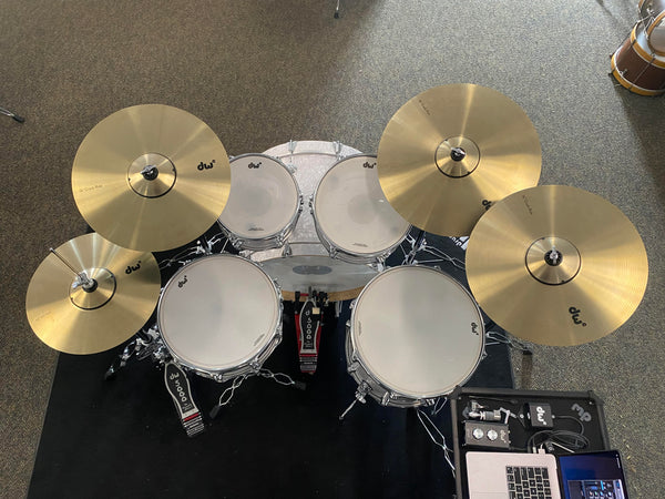 DWe 5-Piece White Marine Pearl Drum Set Bundle - Demo Model