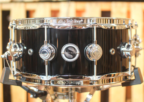 DW 5.5x14 Collector's Maple Piano Black Super Solid Snare Drum - SO#1288923