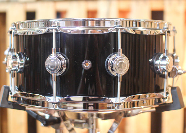 DW 5.5x14 Collector's Maple Piano Black Super Solid Snare Drum - SO#1288923