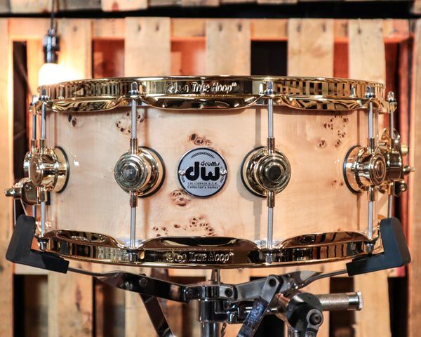 DW 5.5x14 Collector's Purpleheart Mapa Burl Snare Drum - SO#1234033