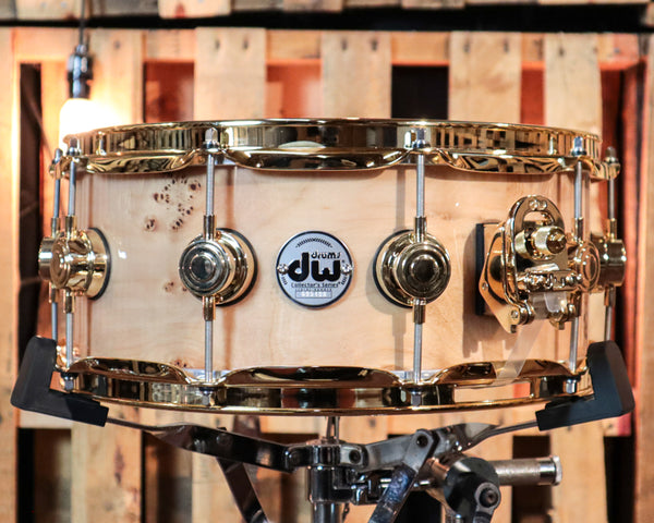 DW 5.5x14 Collector's Purpleheart Mapa Burl Snare Drum - SO#1234033