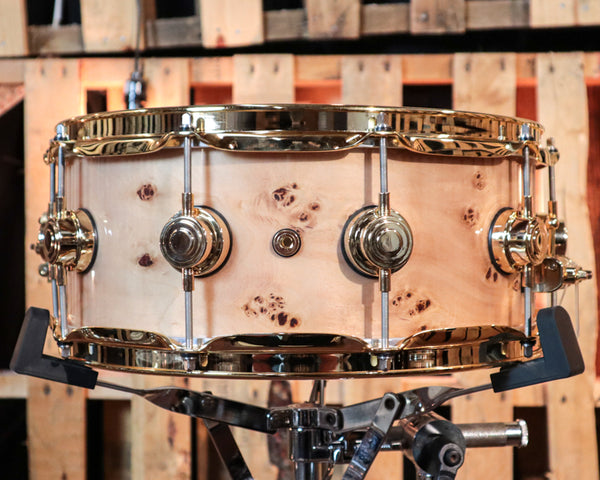 DW 5.5x14 Collector's Purpleheart Mapa Burl Snare Drum - SO#1234033