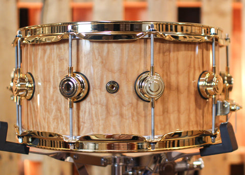 DW 6.5x14 Collector's Cherry HVLT Super Curly Maple Snare Drum - SO#1315765