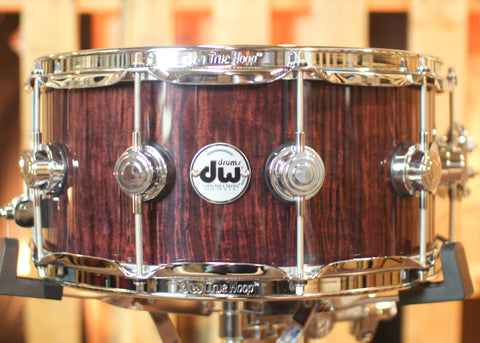 DW 6.5x14 Collectors Maple Deep Purple Stain Super Curly Snare Drum - SO#1258759