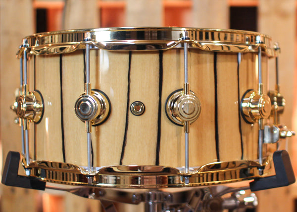 DW 6.5x14 Collector's Maple VLT Ivory Ebony Snare Drum - SO#1315775