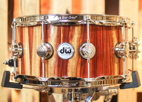 DW 6.5x14 Collector's Standard Maple Candy Stripe Padauk Snare Drum - SO#1302037