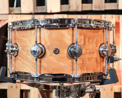 DW 6.5x14 Collector's Maple Natural Lacquer over Olive Ash Burl Snare Drum - SO#1101163