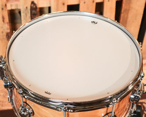 DW 6.5x14 Collector's Maple Natural Lacquer over Olive Ash Burl Snare Drum - SO#1101163