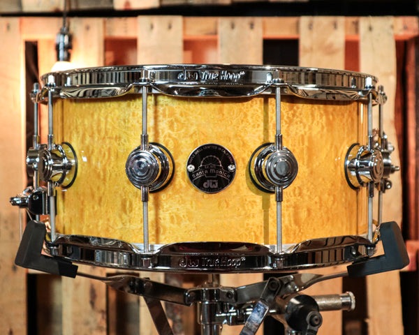 DW 6.5x14 Collector's Santa Monica Amber Lacquer over Teardrop Maple Snare Drum - SO#1254471