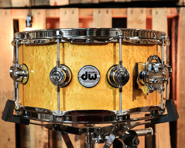 DW 6.5x14 Collector's Santa Monica Amber Lacquer over Teardrop Maple Snare Drum - SO#1254471