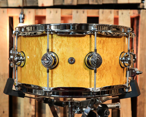 DW 6.5x14 Collector's Santa Monica Amber Lacquer over Teardrop Maple Snare Drum - SO#1254471