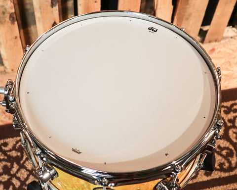 DW 6.5x14 Collector's Santa Monica Amber Lacquer over Teardrop Maple Snare Drum - SO#1254471