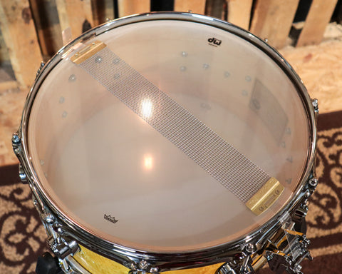 DW 6.5x14 Collector's Santa Monica Amber Lacquer over Teardrop Maple Snare Drum - SO#1254471