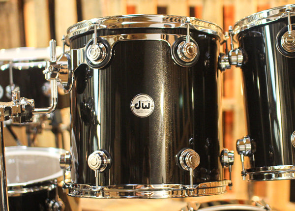 DW Collector's Birch Metallic Black Lacquer Drum Set - 20x22,10x10,12x12,13x13,14x14,16x16,7x14 - SO#1291944