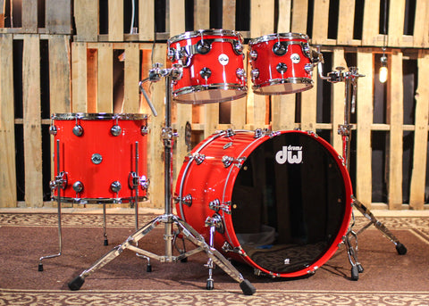 DW Collector's Maple 333 Solid Scarlet Red Drum Set - 22,10,12,16 - SO#1308441