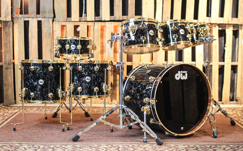 DW Collector's Maple Mahogany Black Velvet Drum Set - 22,8,10,12,14,16,14sn - SO#1304630