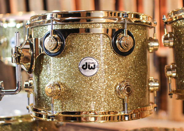 DW Collector's Maple Mahogany Gold Glass Drum Set - 22,10,12,14,16,14sn - SO#1304621