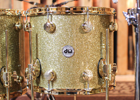 DW Collector's Maple Mahogany Gold Glass Drum Set - 22,10,12,14,16,14sn - SO#1304621