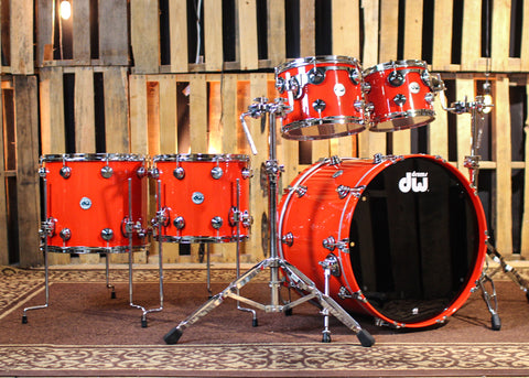 DW Collector's Purpleheart VLT Scarlet Red Drum Set - 23,10,12,14,16 - SO#1305680