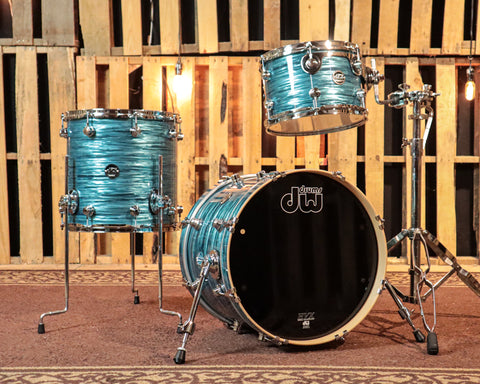 DW Performance Turquoise Oyster Bop Drum Set - 14x18, 8x12, 14x14