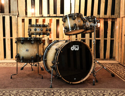 DW Collector's Natural To Candy Black Burst Over Quilted Maple Kit - SO#1134316