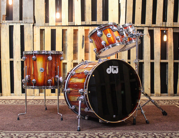 DW Collector's Almond Burst Over Padauk Drum Set - 22,10,12,16 - SO#1161699