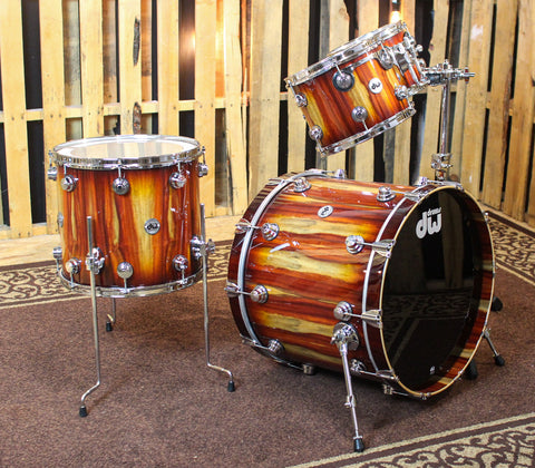 DW Collector's Almond Burst Over Padauk Drum Set - 22,10,12,16 - SO#1161699