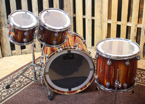 DW Collector's Almond Burst Over Padauk Drum Set - 22,10,12,16 - SO#1161699