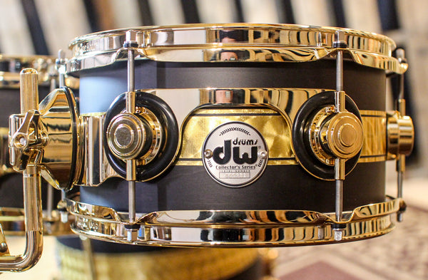 DW Collector's Gold Leaf Rally Stripe Over Ebony Kit - 20,10,12,14 - SO#1153902