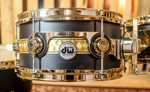 DW Collector's Gold Leaf Rally Stripe Over Ebony Kit - 20,10,12,14 - SO#1153902