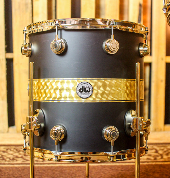 DW Collector's Gold Leaf Rally Stripe Over Ebony Kit - 20,10,12,14 - SO#1153902