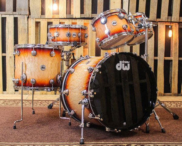 DW Collector's Red Burst Over Quilted Maple - 22,10,12,16,6.5x14 - SO#1134313