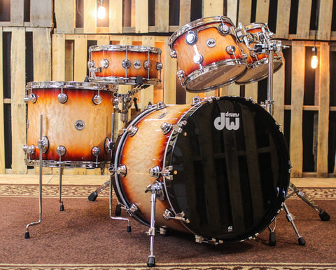 DW Collector's Red Burst Over Quilted Maple - 22,10,12,16,6.5x14 - SO#1134313