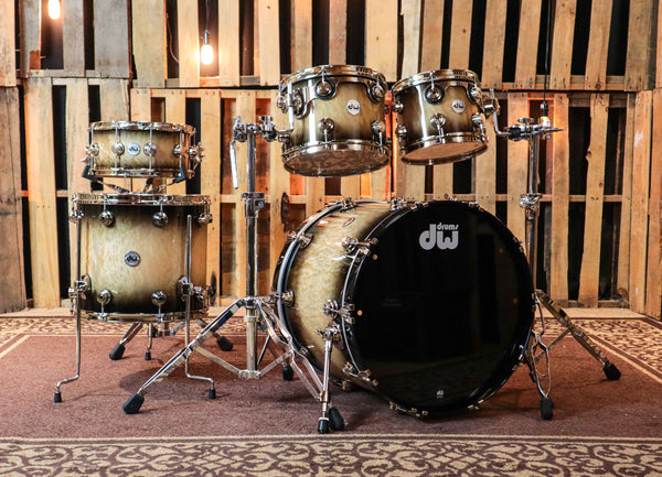 DW Collector's Candy Black Burst Over Quilted Maple Drum Set - SO#1134317