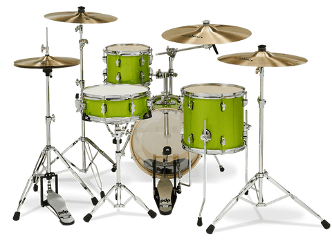 PDP New Yorker Poplar Electric Green Drum Set - 16, 10, 13, 5x14 - PDNY1604EL