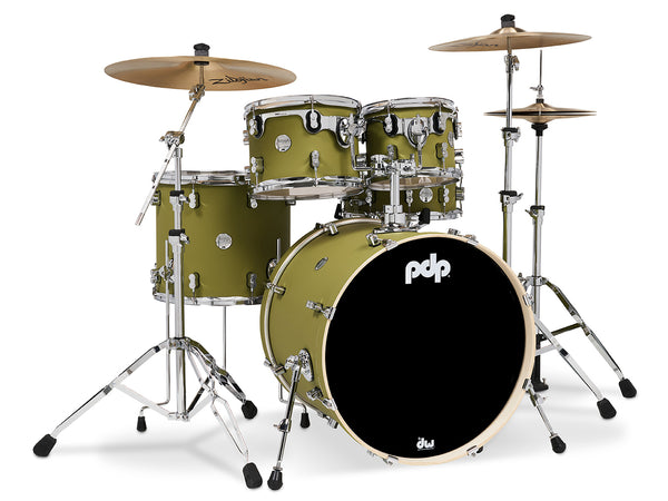 PDP Concept Maple Satin Olive Finish Ply 5-Piece Drum Set PDCM2215SO