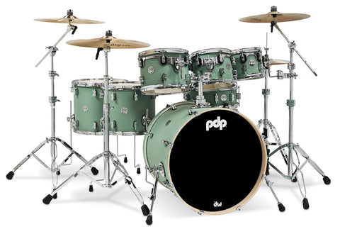 PDP Concept Maple Satin Seafoam Finish Ply 7-Piece Drum Set PDCM2217SF